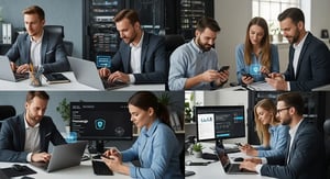 cybersecurity small business office teamwork