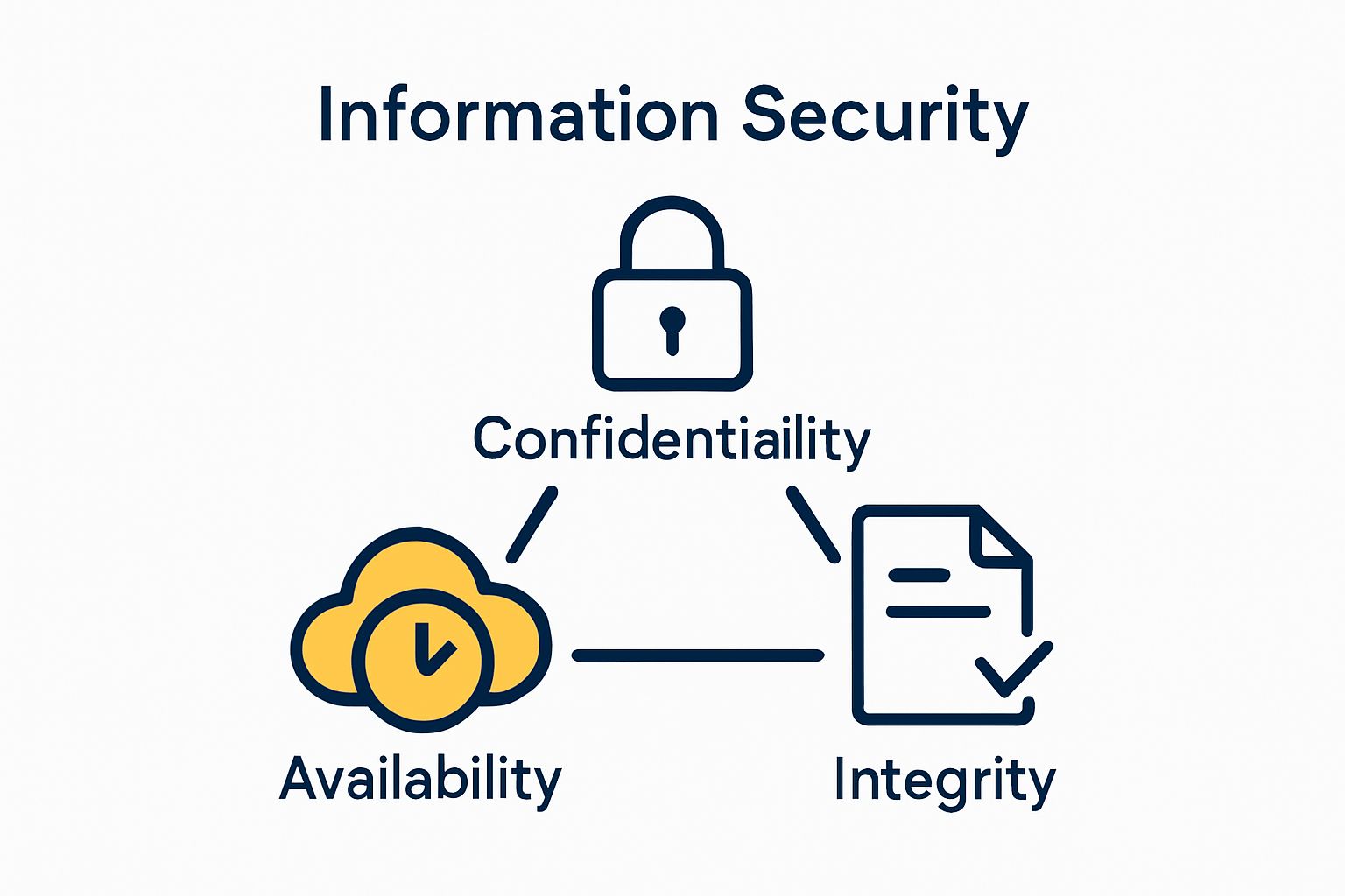 Infographic showing confidentiality, integrity, and availability triangle