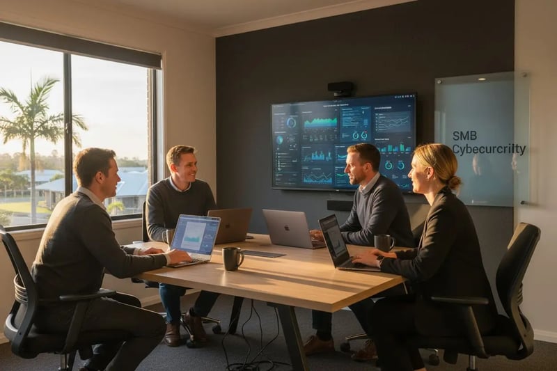SMB cybersecurity teamwork office