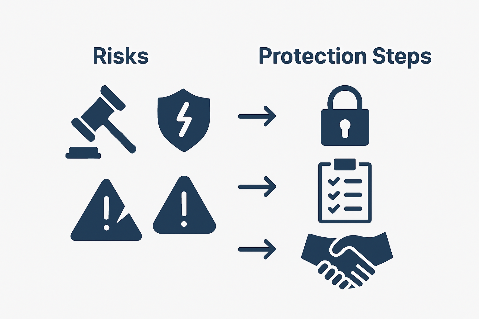 Infographic comparing data risks and solutions