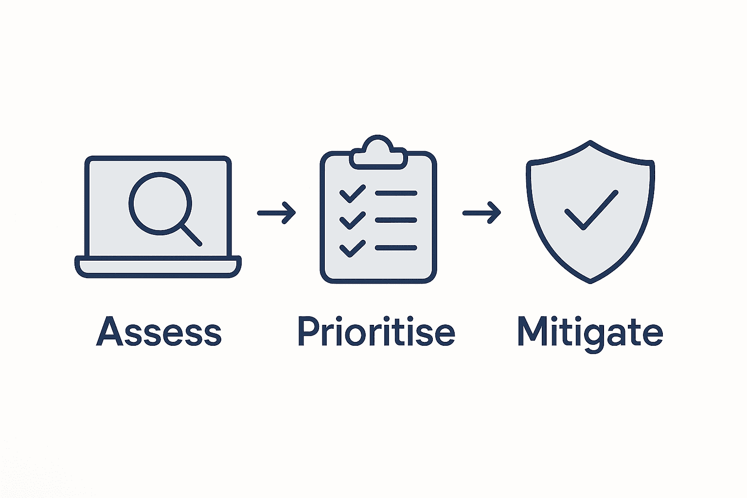 Three-step vulnerability management infographic