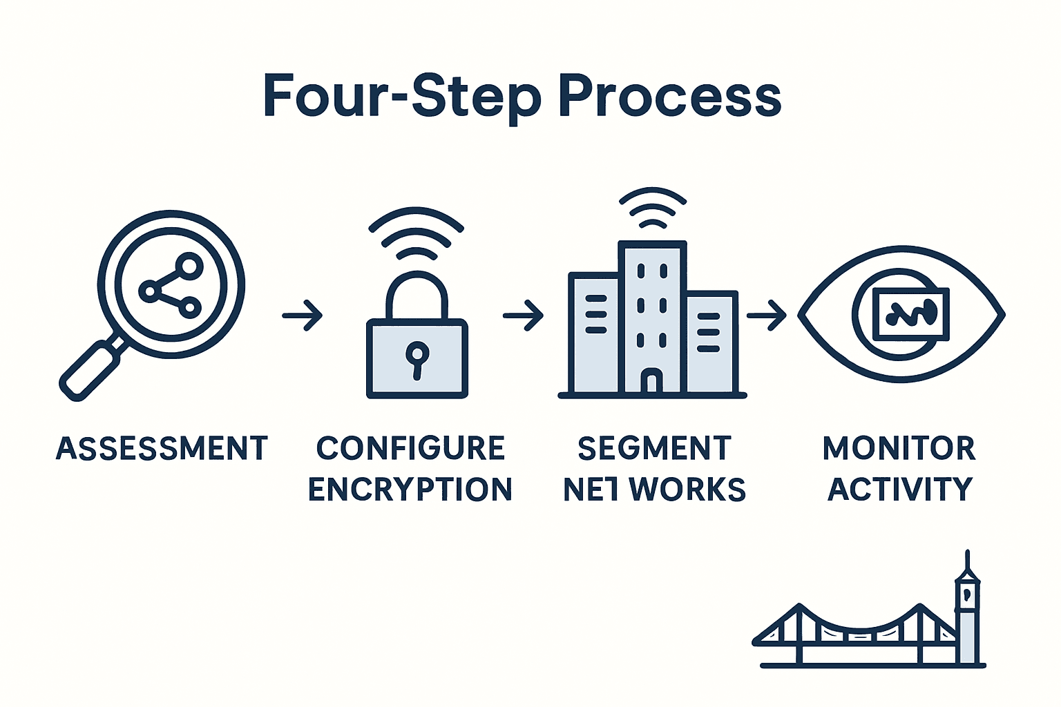Business WiFi security steps infographic