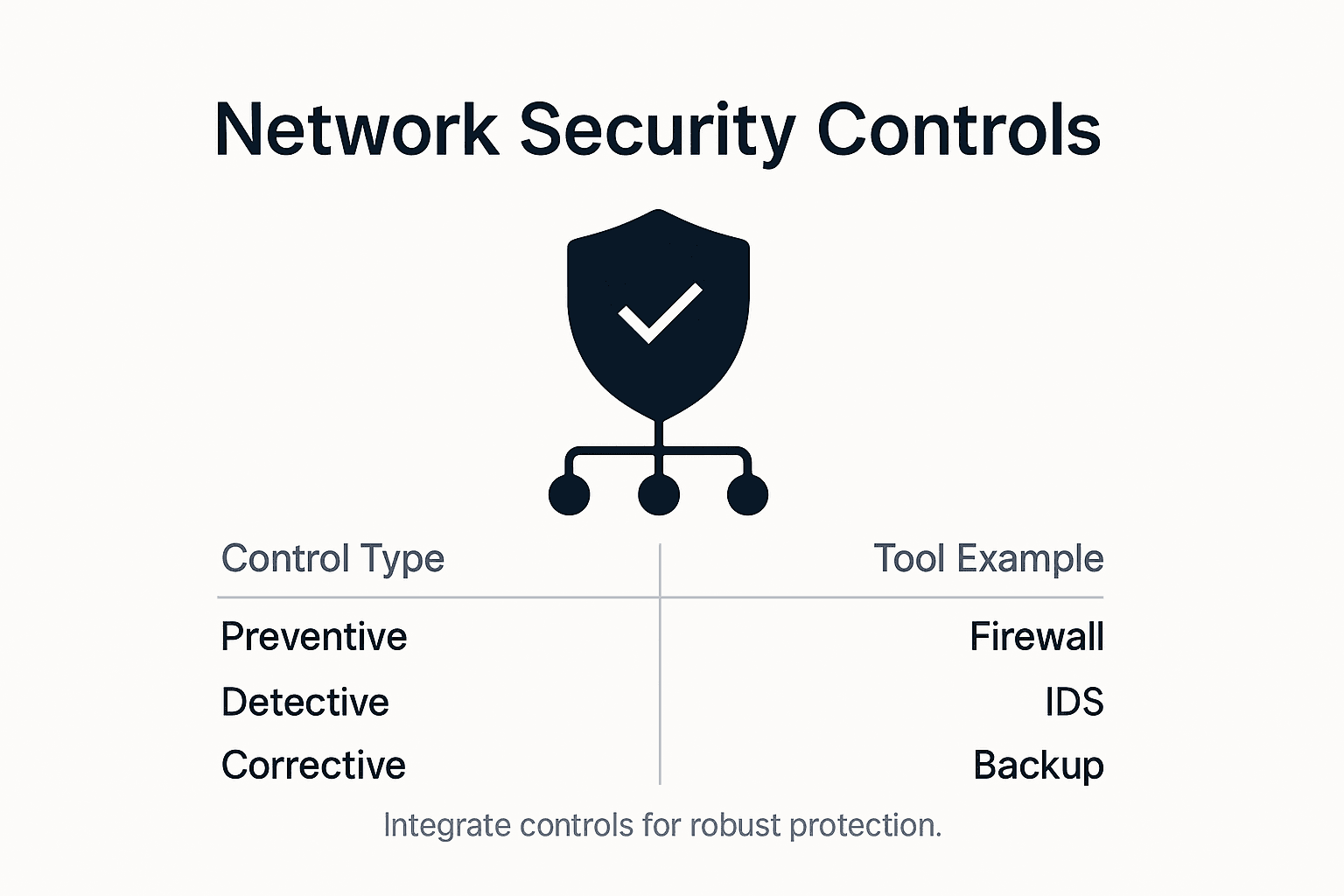 Infographic showing key network security controls