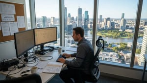 IT manager working in Brisbane office