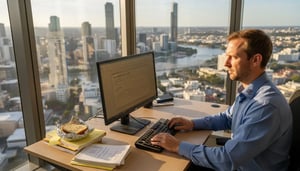 IT manager working in Brisbane office