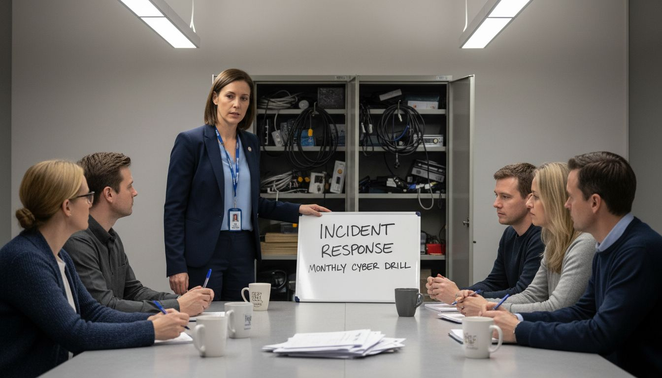 Staff member leading cybersecurity training session