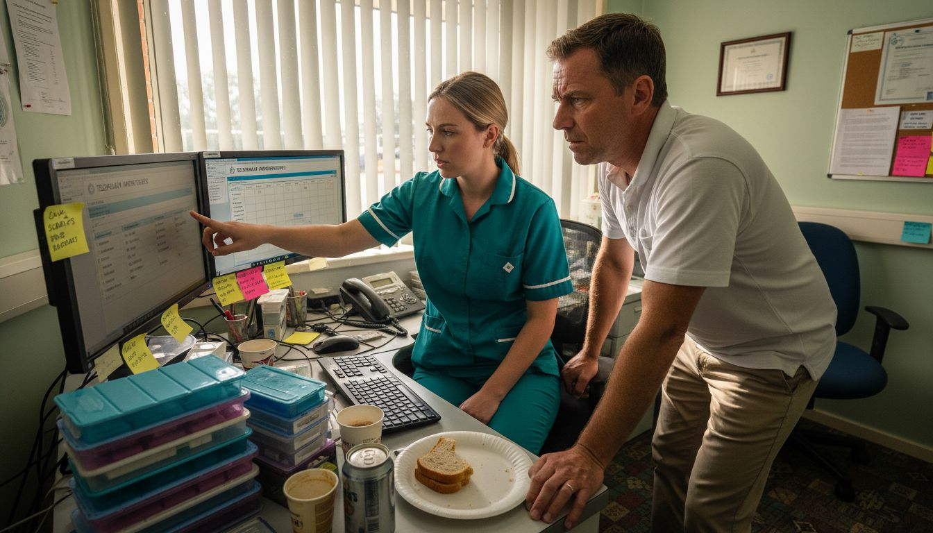 Staff reviewing telehealth appointments in clinic