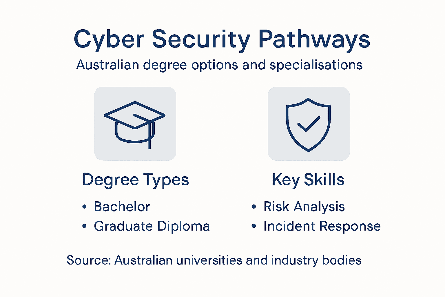 Infographic illustrating cyber security career options