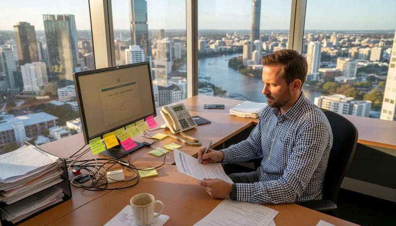 Brisbane IT manager checks cybersecurity audit list