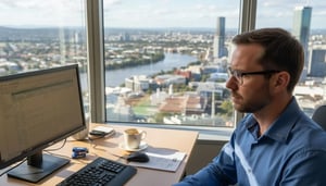 IT manager reviewing SME cyber audit