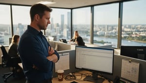 IT manager oversees cyber security in Brisbane office
