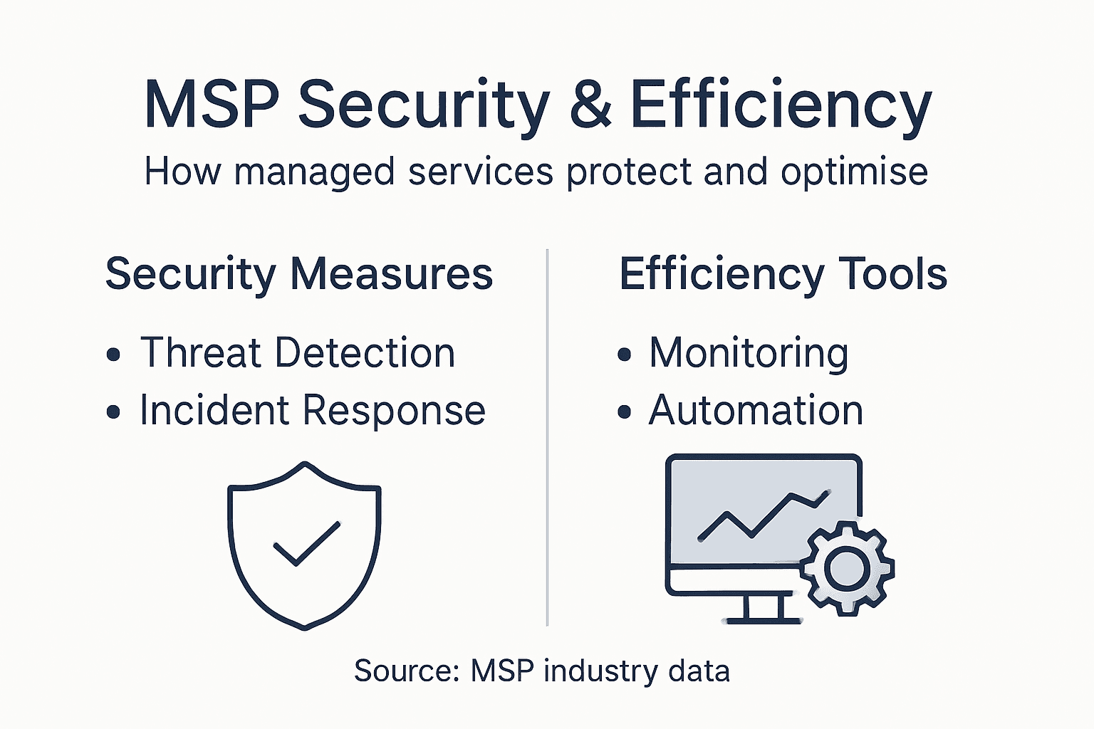 Infographic showing MSP security and efficiency features
