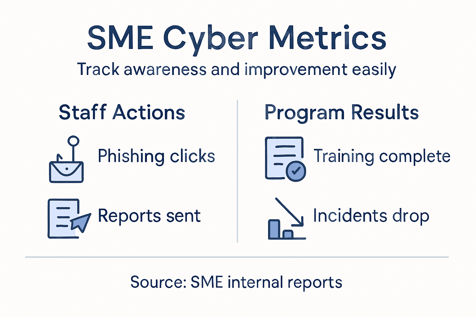 Infographic showing SME cyber awareness metrics