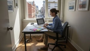 Small business owner reviewing IT report