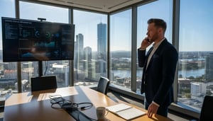 Brisbane IT manager in corner office