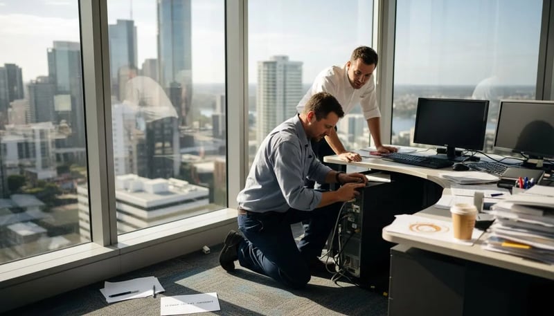 IT technician working in Brisbane office onsite