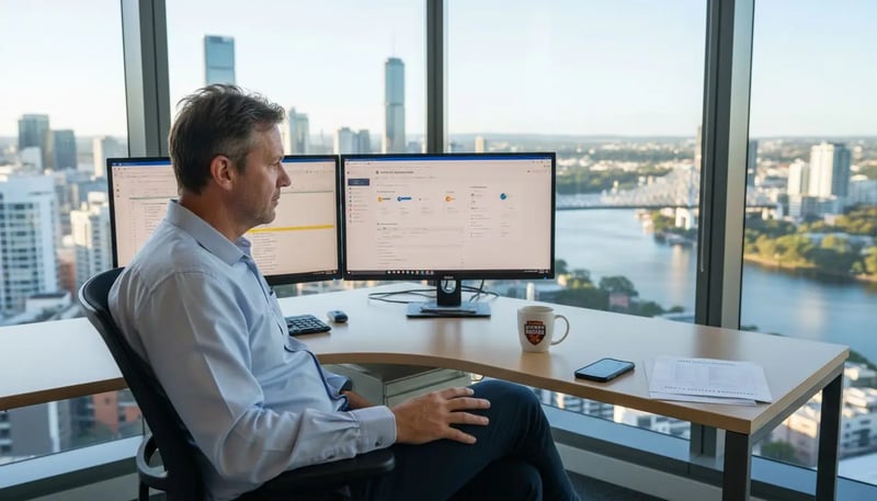 IT manager working on Microsoft 365 security