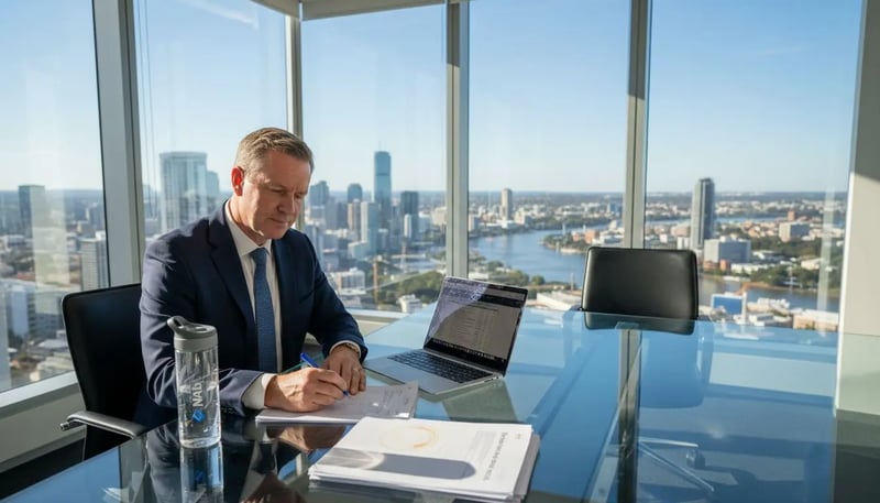 Financial advisor working in Brisbane office