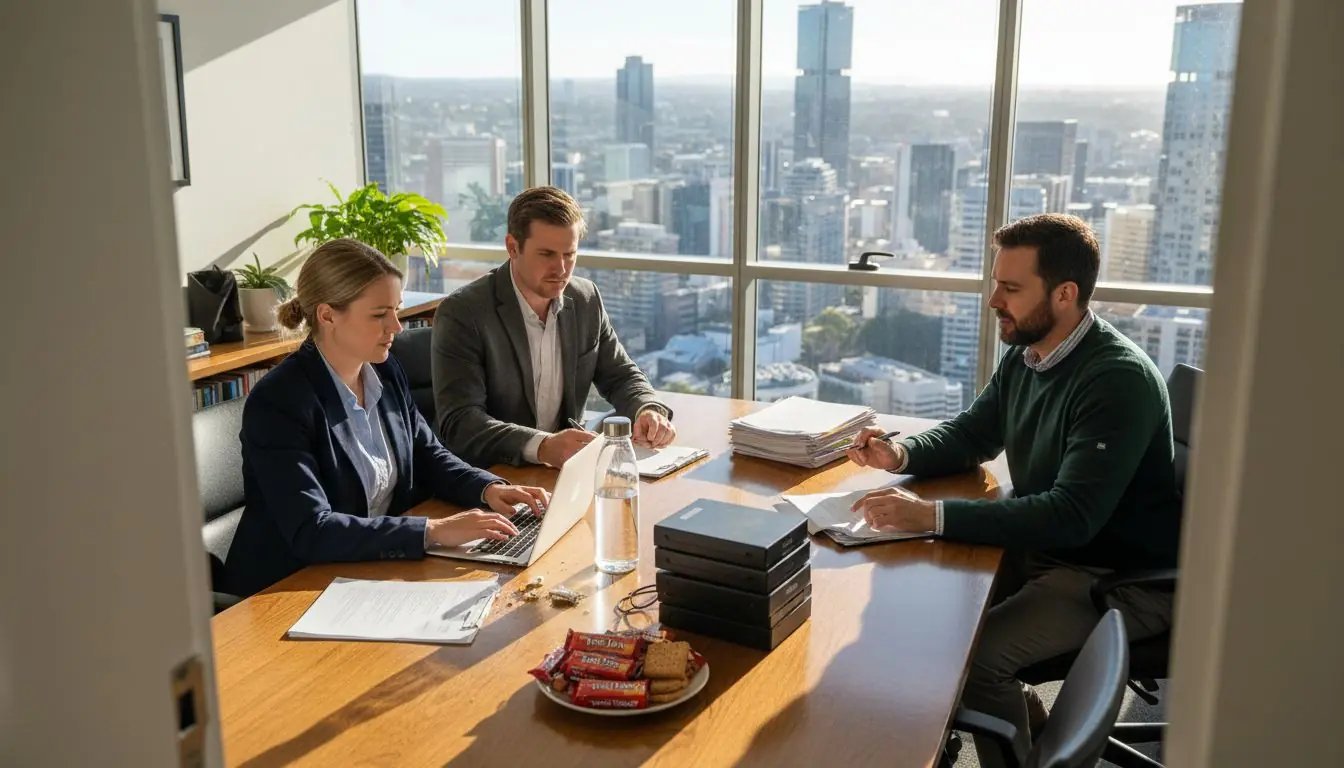 Brisbane compliance team in office meeting