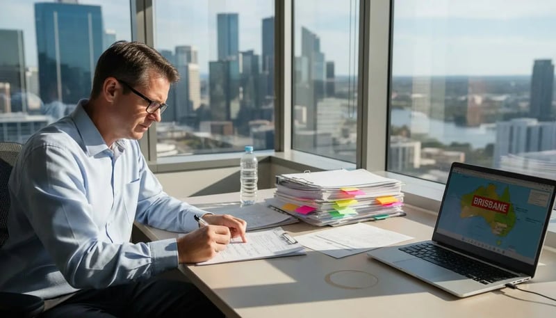 IT manager reviewing cybersecurity certification papers