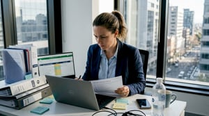 IT manager reviewing compliance in office