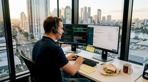 IT technician handling service desk tasks in Brisbane