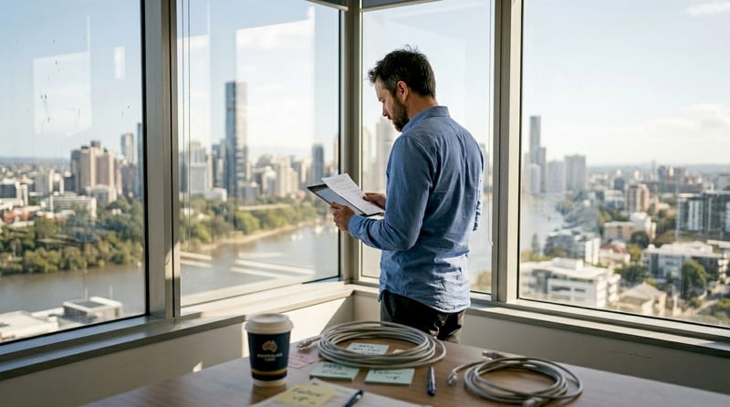 Small business owner starts cloud migration in Brisbane office