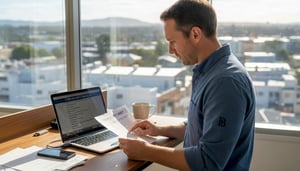 Business owner reviewing data security checklist