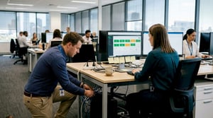 Brisbane IT support team working together