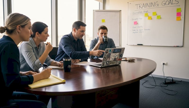 SME staff in conference room cybersecurity training