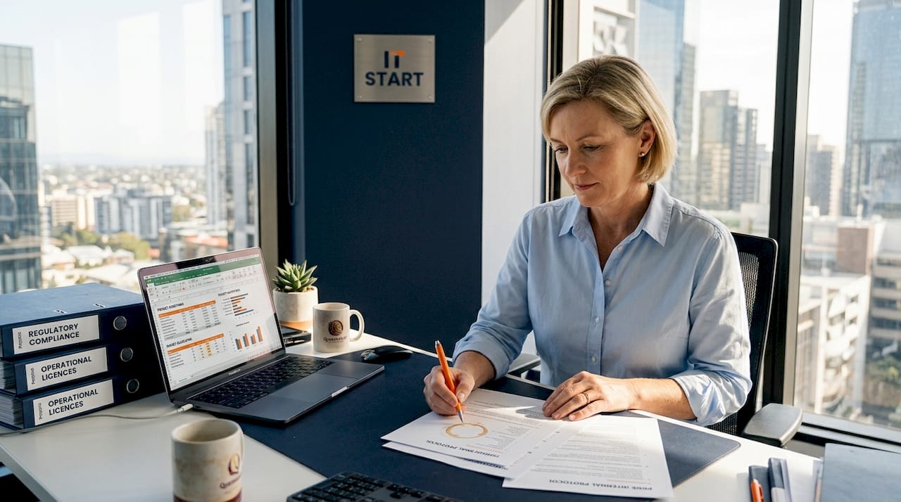 IT manager reviewing standards documents