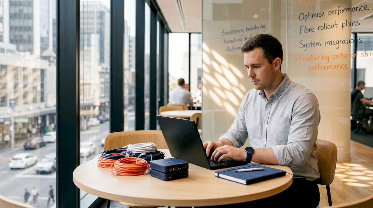IT consultant assessing network in city office