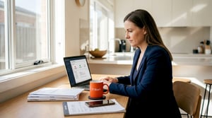 Business owner reviewing cybersecurity alerts on laptop