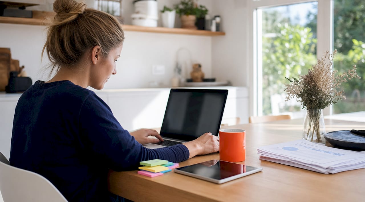 IT specialist working on cloud security documents