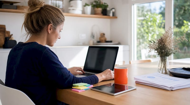 IT specialist working on cloud security documents