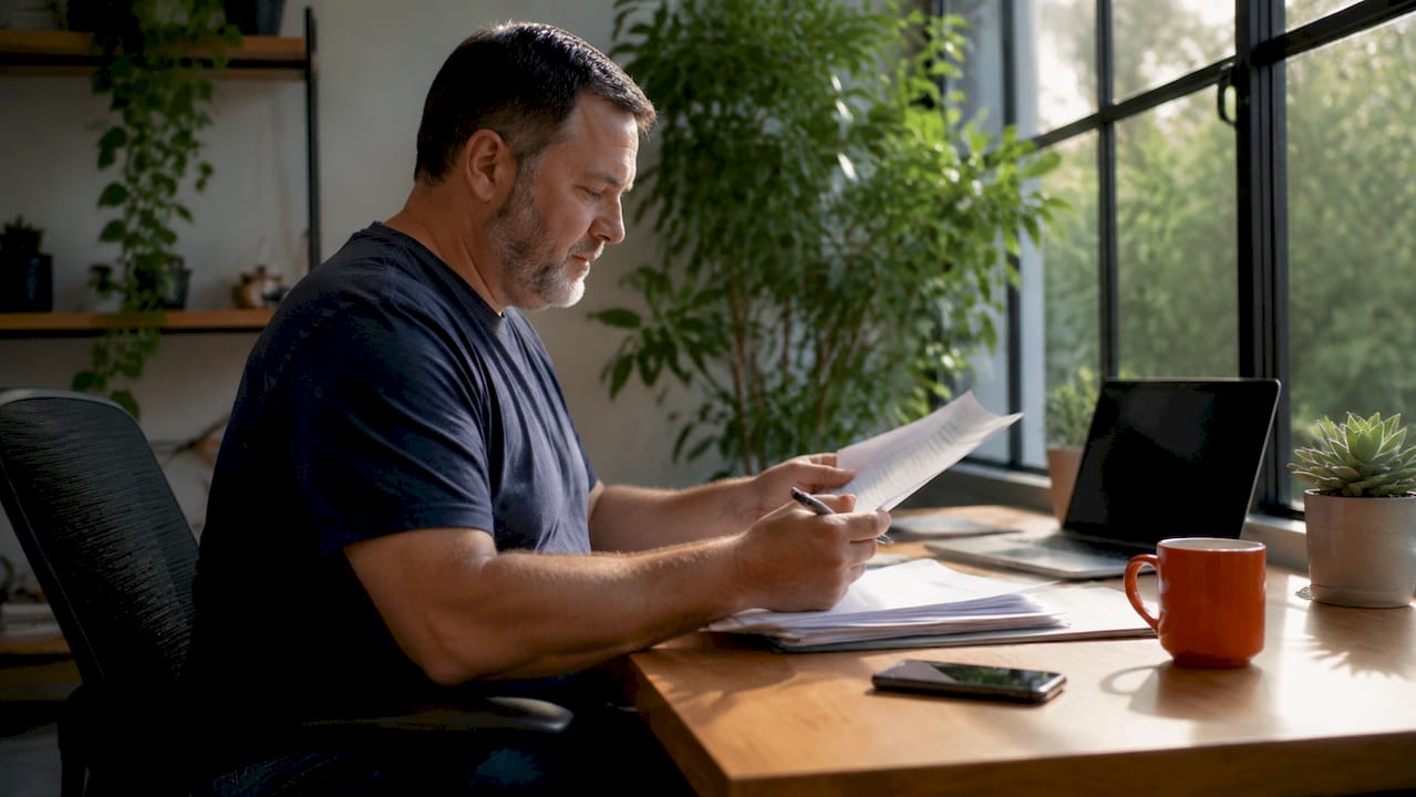 Analyst reviewing cyber incident report documents