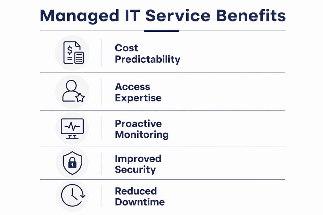 Infographic showcasing managed IT service benefits