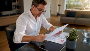 Man reviewing cyber security risk papers