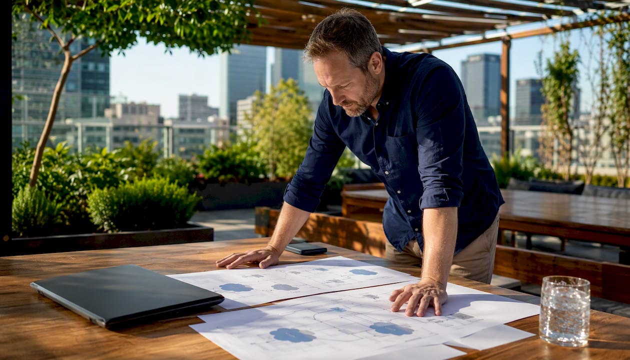 IT professional reviewing cloud deployment diagrams