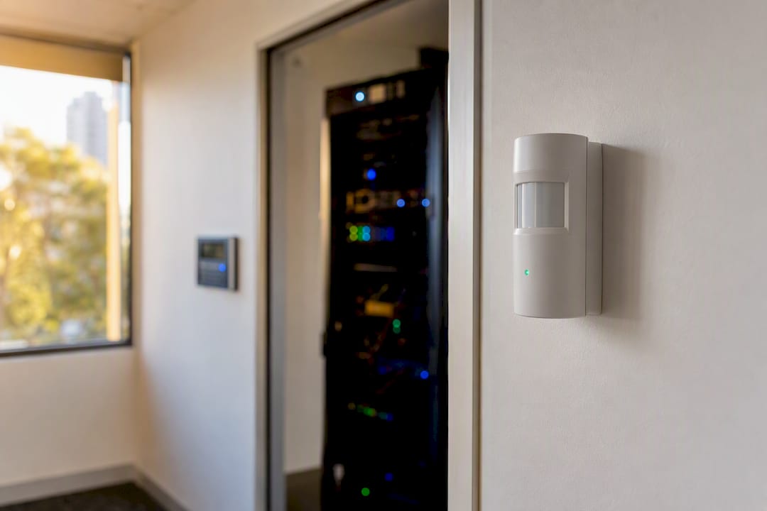 Motion detector alarm near server room door