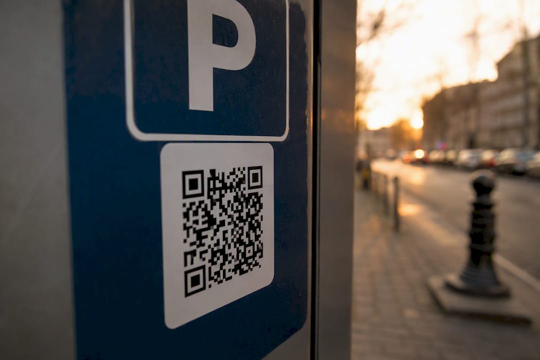 Generic parking sign with QR code