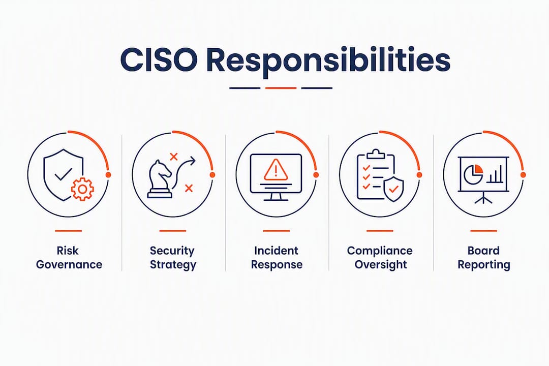 Infographic showing key CISO responsibilities hierarchy