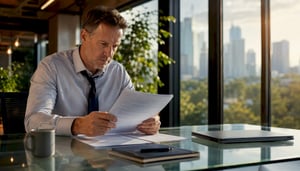 Chief information security officer reviewing cybersecurity policies