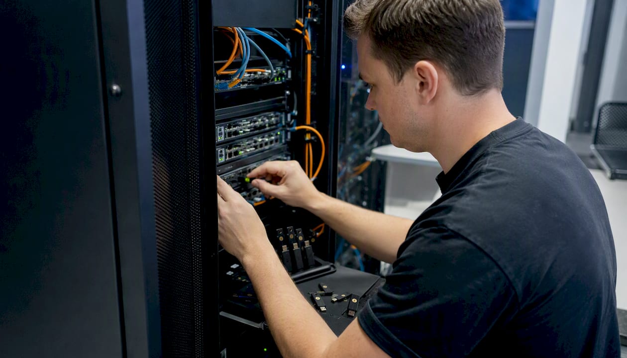 Hands configuring multi-factor authentication devices