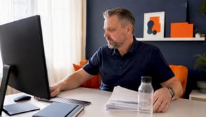 IT technician at desk reviewing access documents