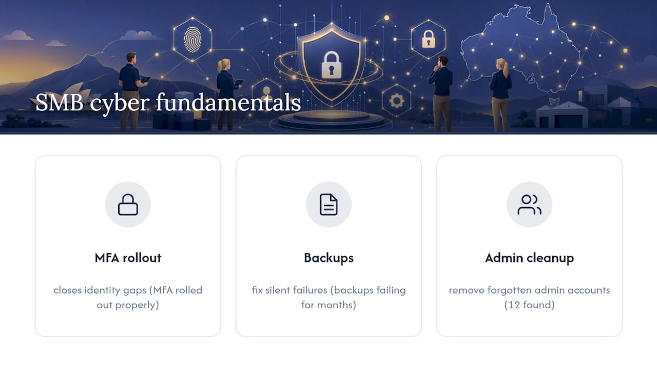 Three SMB cybersecurity fundamentals and outcomes