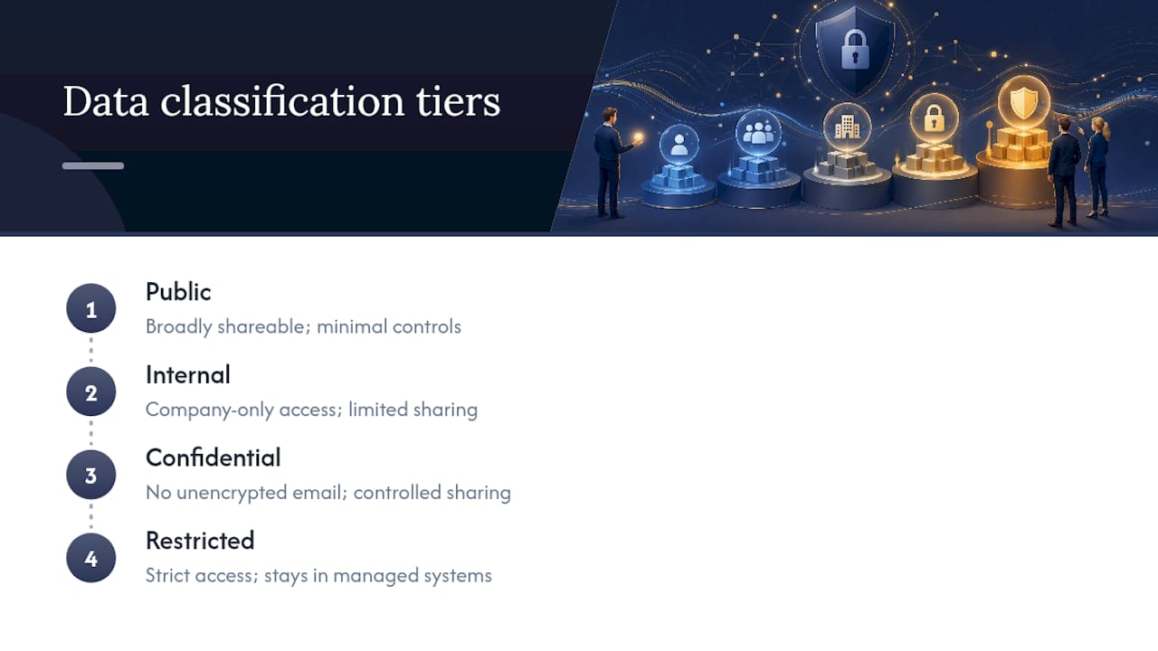 Four tiers of business data classification