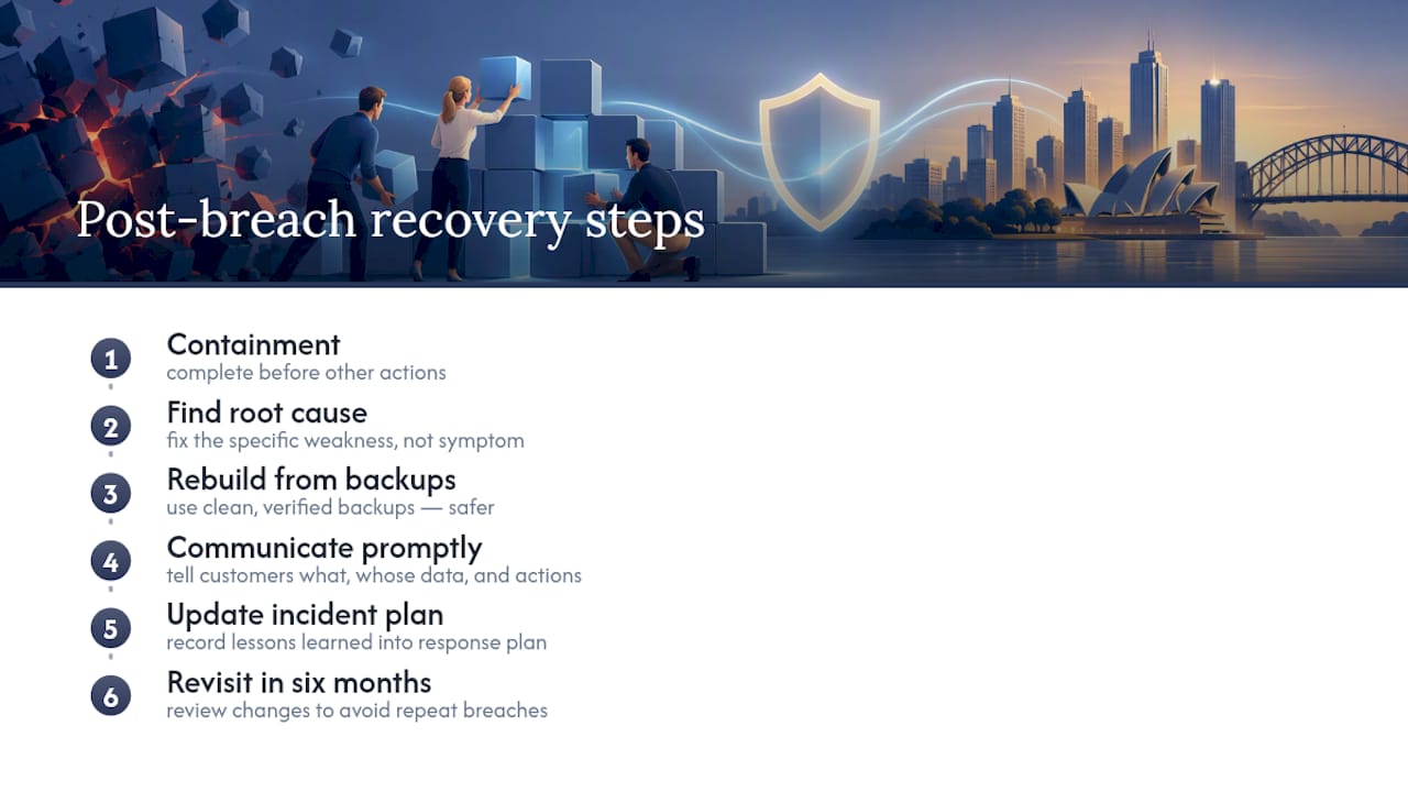 Recovering and rebuilding trust after a breach — overview diagram