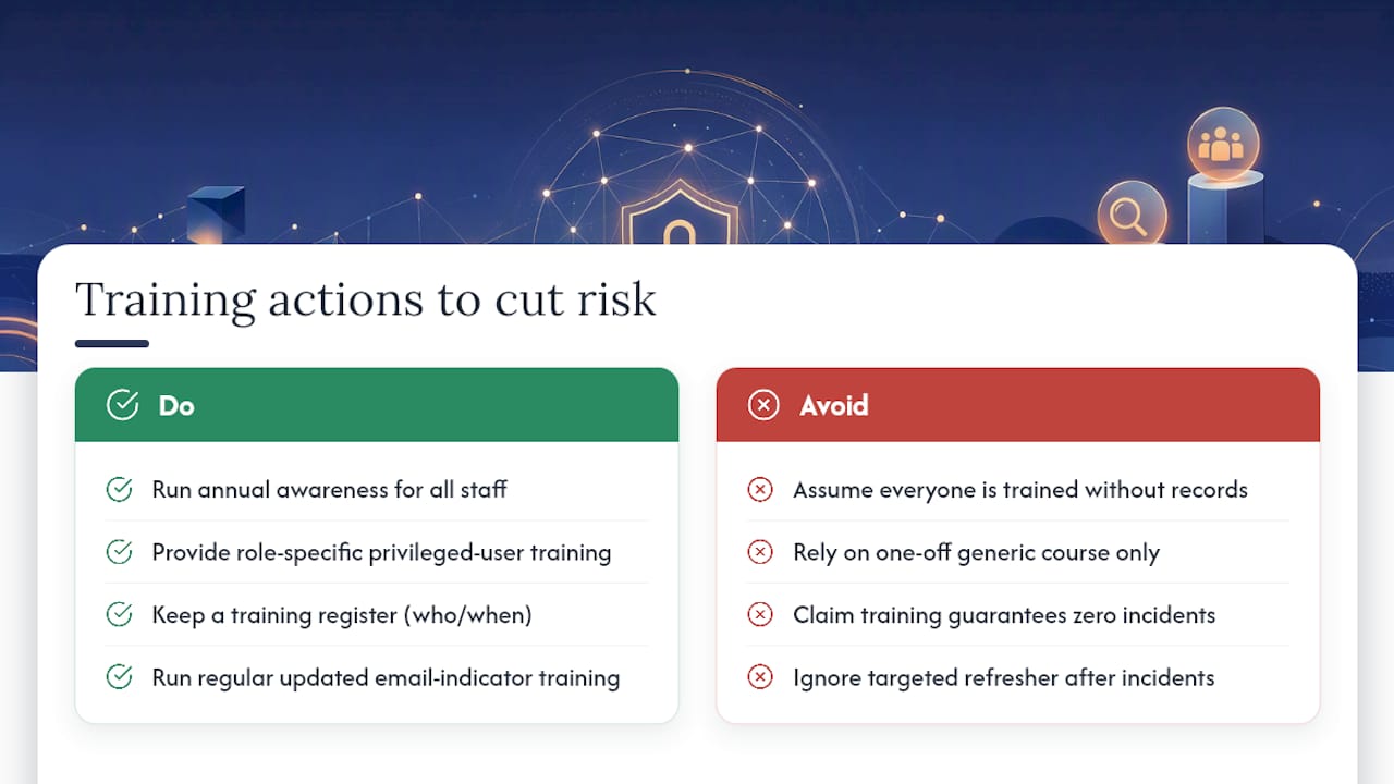 Evidence and statistics: how training reduces risk — overview diagram