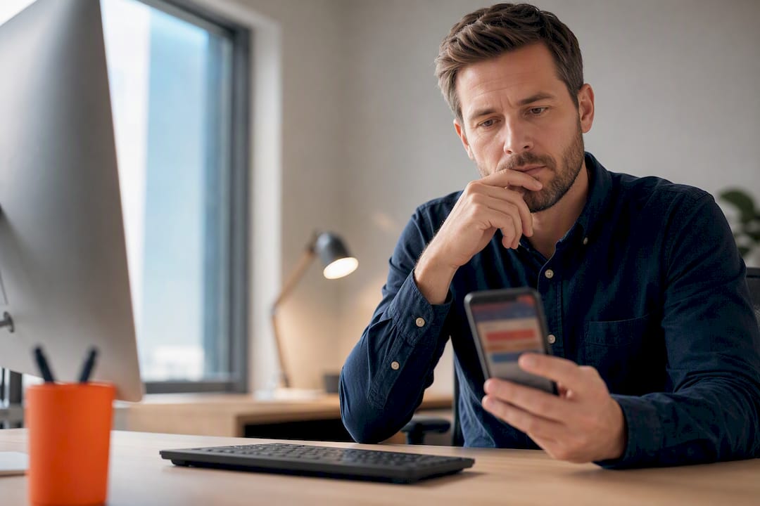 White employee reporting suspicious message